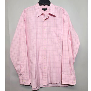 J. Crew Pink Glen Plaid Button Shirt  Size Large 16 16.5